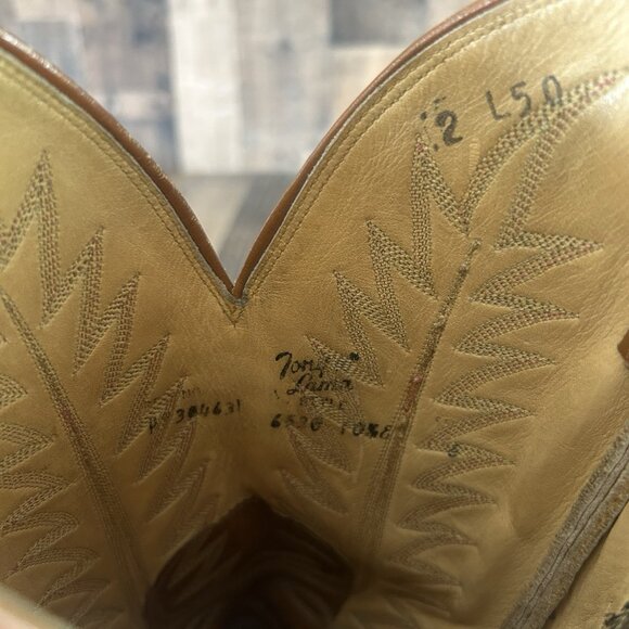 Tony Lama Vintage Gold Label Bullhide Western Cowboy Boots Mens 10.5 E - Picture 2 of 9
